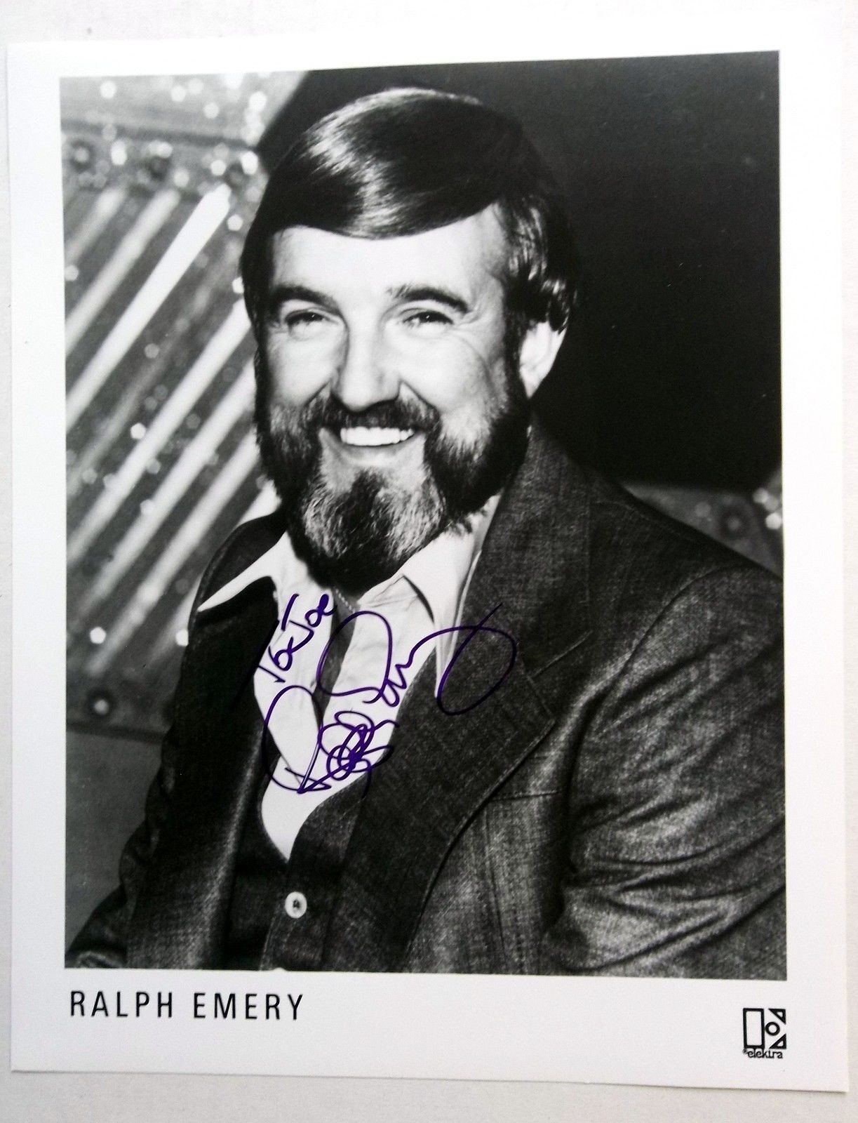 RALPH EMERY Autographed 8 x 10 promo Photo Poster painting 70's COUNTRY Disk Jockey HOST