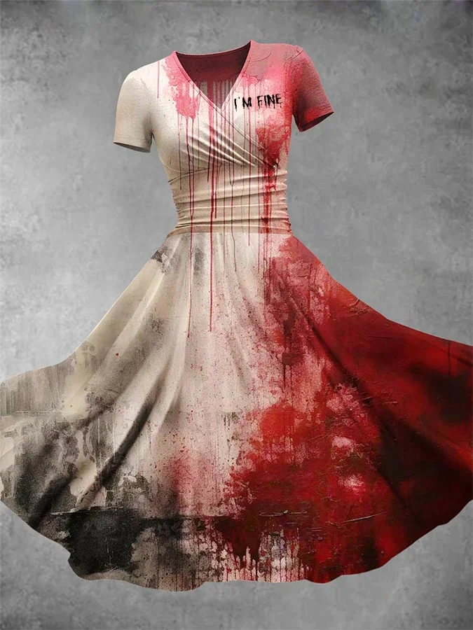 Women's Bloody I'm Fine Halloween Dress