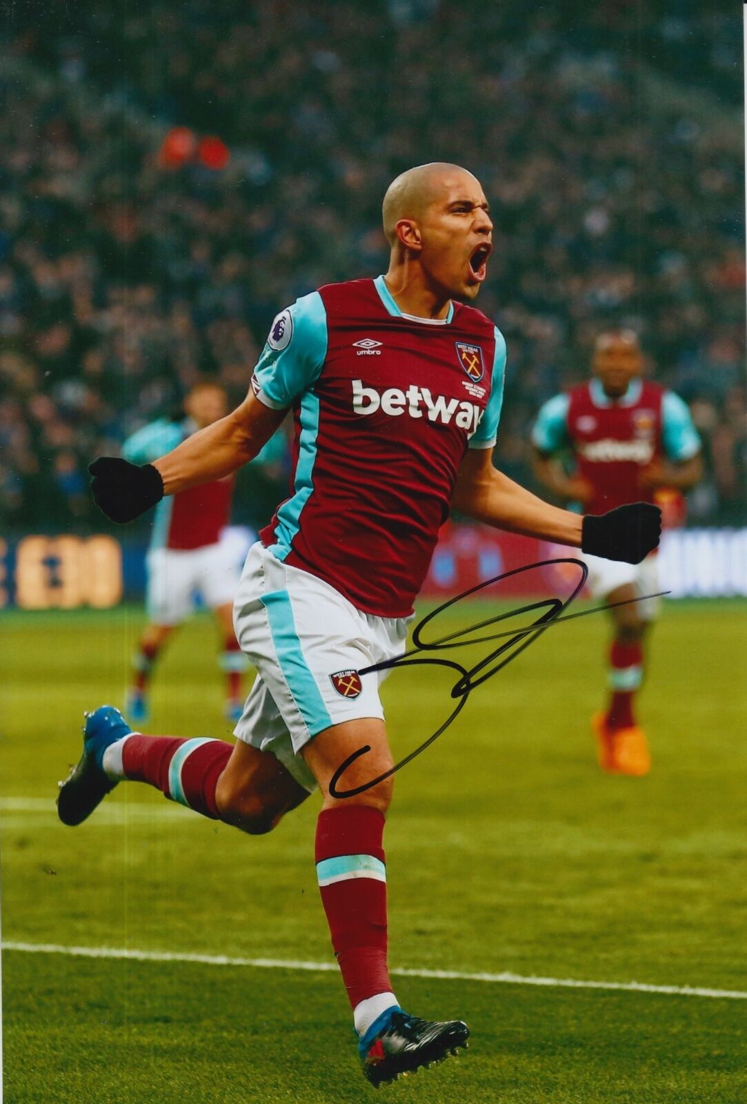 WEST HAM UNITED HAND SIGNED SOFIANE FEGHOULI 12X8 Photo Poster painting 2.