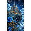 Diamond Painting-DIY Full Round Drill Castle Blue Roses(70*40 CM)