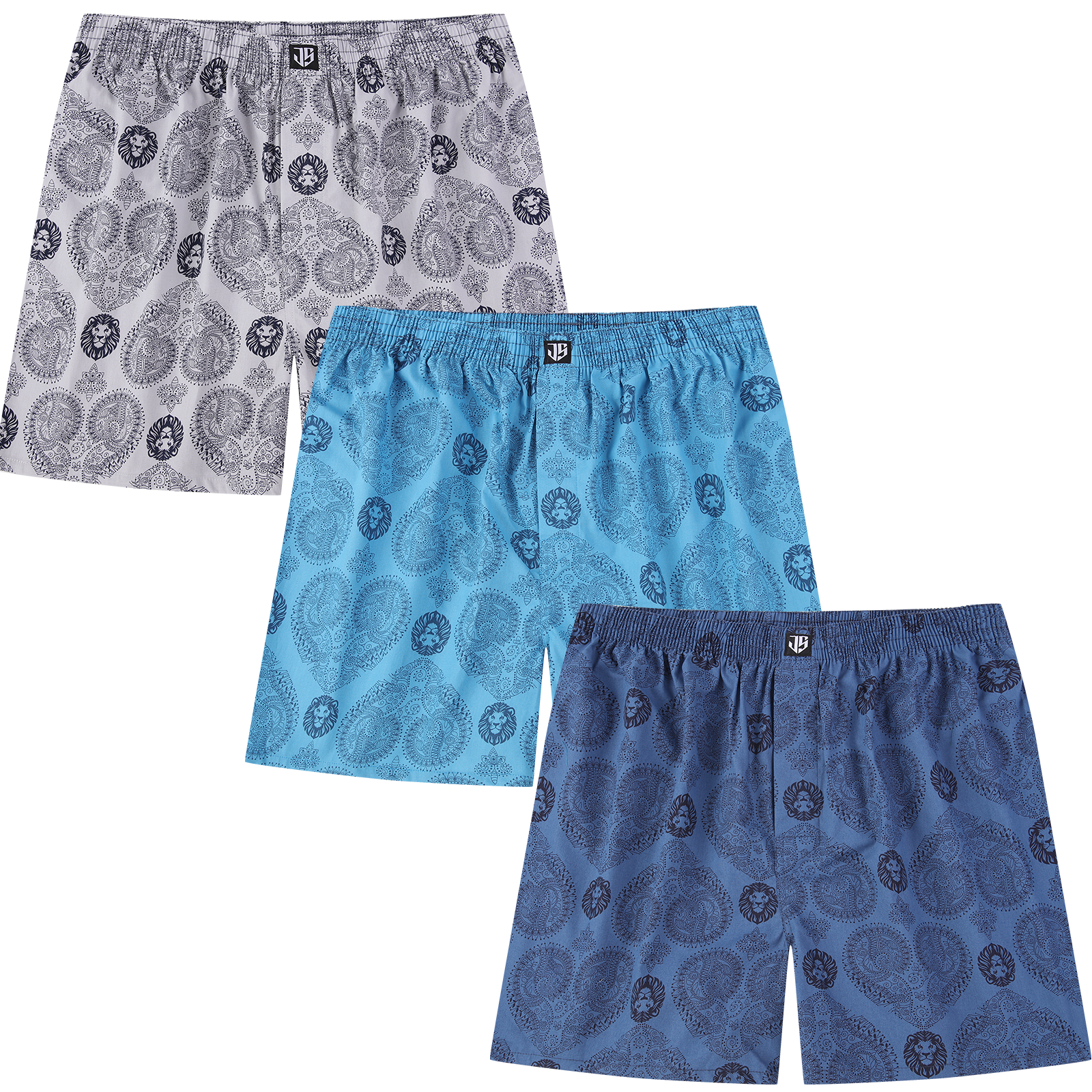🎉JupiterSecret Men's Boxers Underwear 100% Cotton Printed Woven Boxers for Men Pack Boxer Shorts