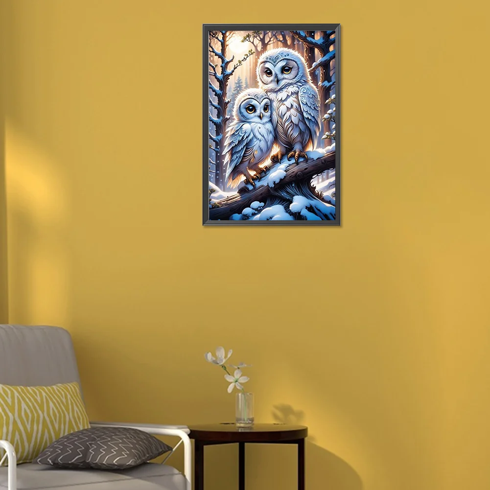 Full Round Diamond Painting 30*45cm - Owl