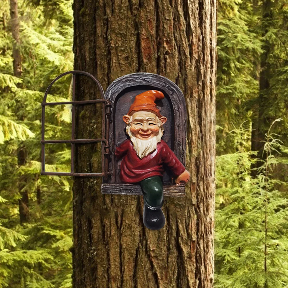 Garden Dwarf Out The Door Statue Outdoor Resin Gnome Landscape Sculpture