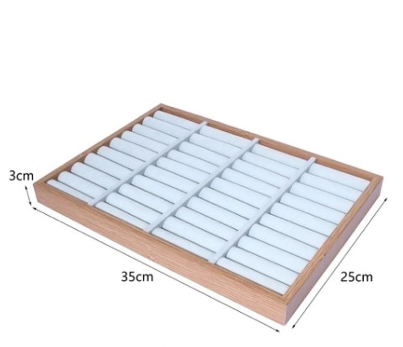 Modern Style Rectangle Wood Flannel Jewelry Rack