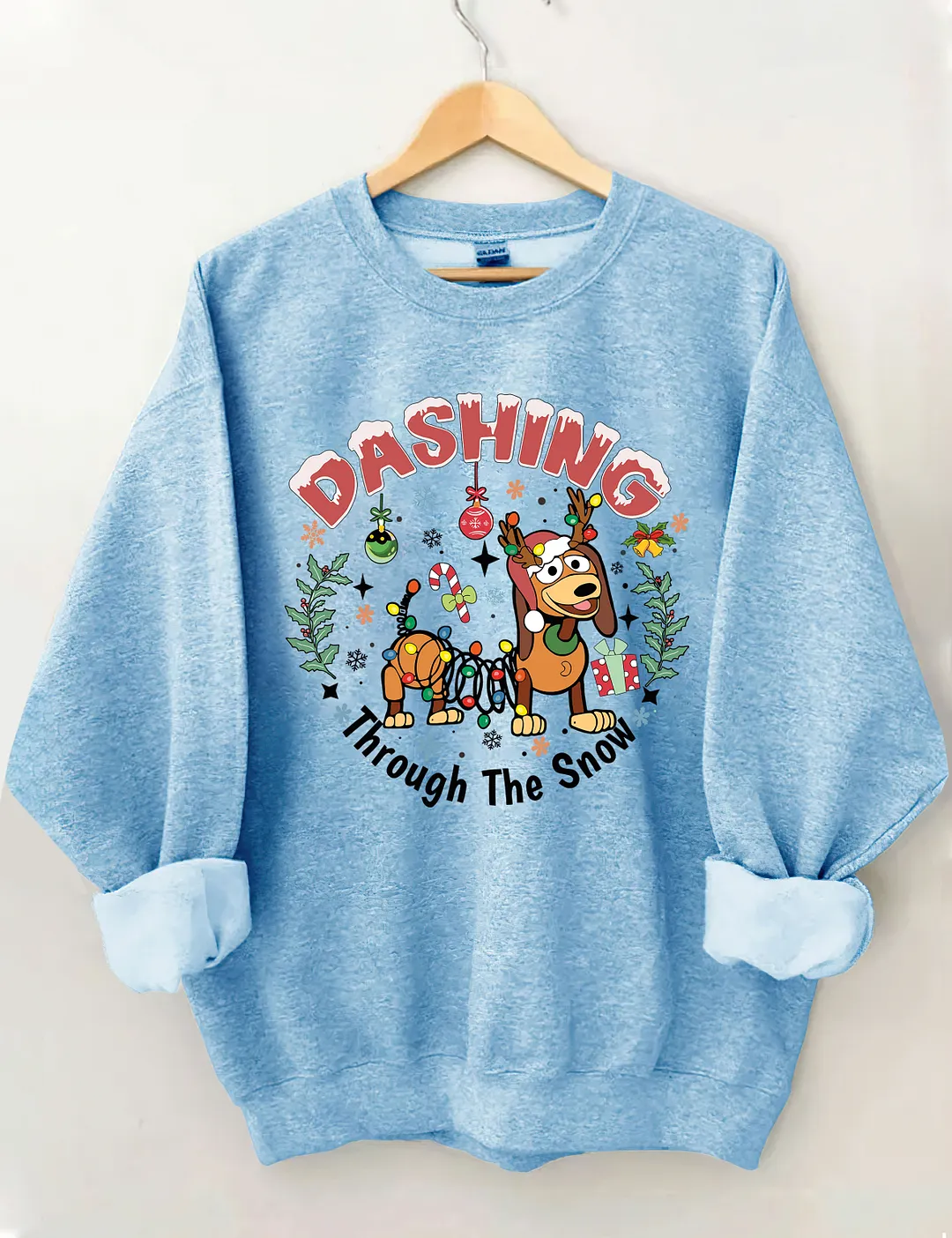 Dashing Through The Snow Slink Dog Sweatshirt