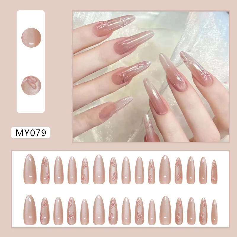 Churchf Churchf Eye Wearing Nail Removable Three-Dimensional Butterfly Nail Sweet Nail Advanced Sense Nail Patch 30 Pieces