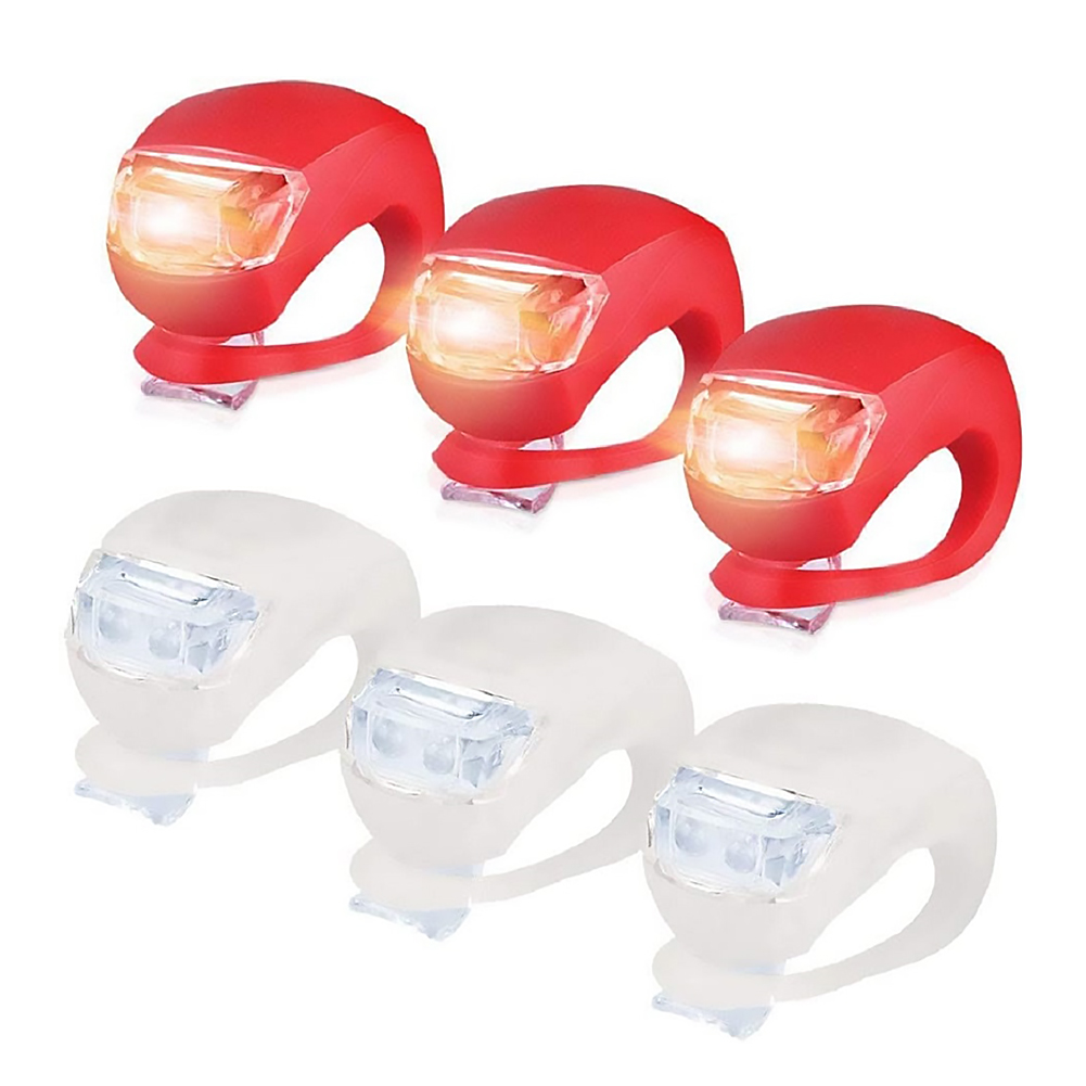 

6pcs/set LED Silicone Bicycle Front Rear Lights Bike Headlight Tail Lamps, 501 Original