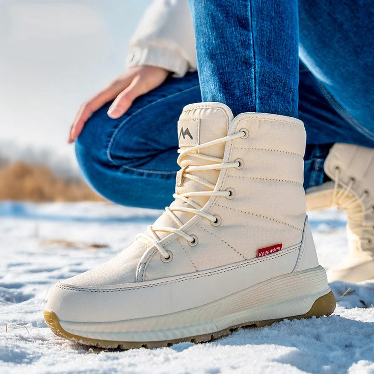 Winter Anti-Slip Velvet Lace Up Snow Boots shopify Stunahome.com