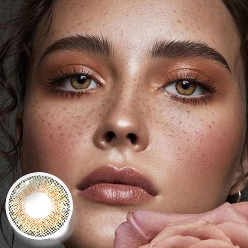 【NEW】Three Tones Pure Hazel Colored Contact Lenses Yearly