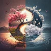 Tai Chi Tree Of Life-11CT Stamped Cross Stitch 40*40cm/15.75*15.75in tapestrymarket