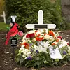 Solar Cardinal Memorial Stakes with LED Light Grave Memorial Plaque Stake Weatherproof Easy To Install Sympathy Gift for Loss of Mother Mom Grandma