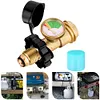 Propane Tank Adapter with Gauge Convert POL LP Tank Service Valve to QCC1/Type 1