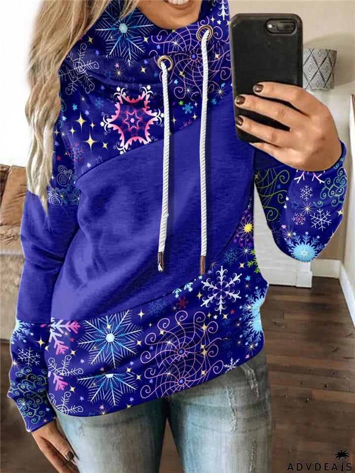 Casual Fashion Printed Long Sleeve Christmas Hoodie