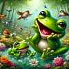(40*40cm)Frog Sparrow - Full Round Drill Diamond Painting