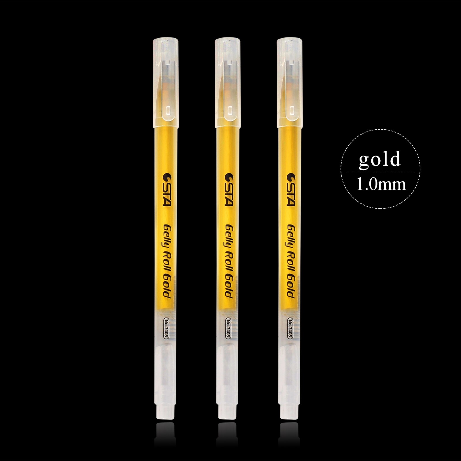 Journalsay 3 Pcs/set Simple High Gloss Gel Pen Set 1mm Smooth Writing Pen