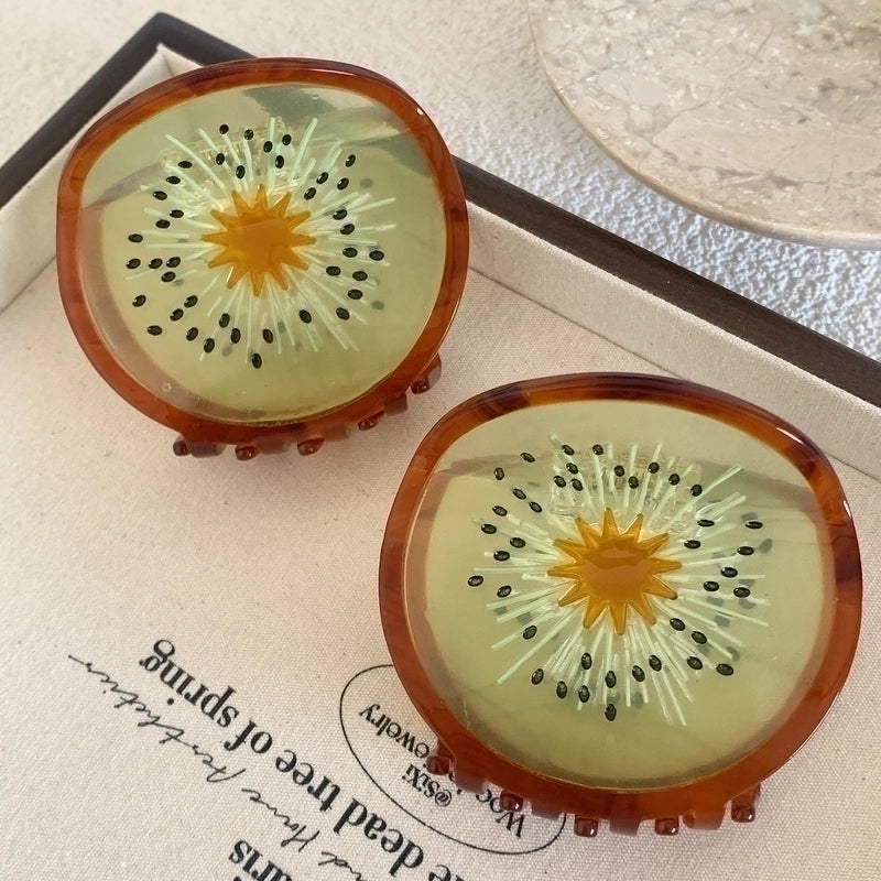 Vintage Style Kiwi Fruit Acetic Acid Sheets Hair Claws