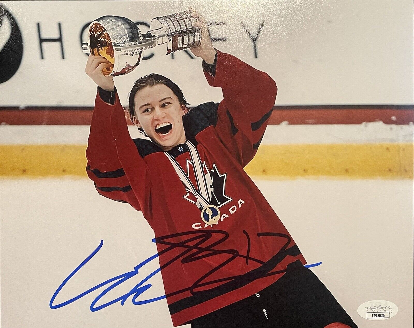 Connor Bedard Signed 8x10 Photo Poster painting World Junior’s Canada #1 Future Pick Proof JSA