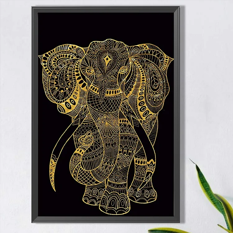 5D Diamond Art Painting Sunrise,Elephant,Animal,Large Size Diamond