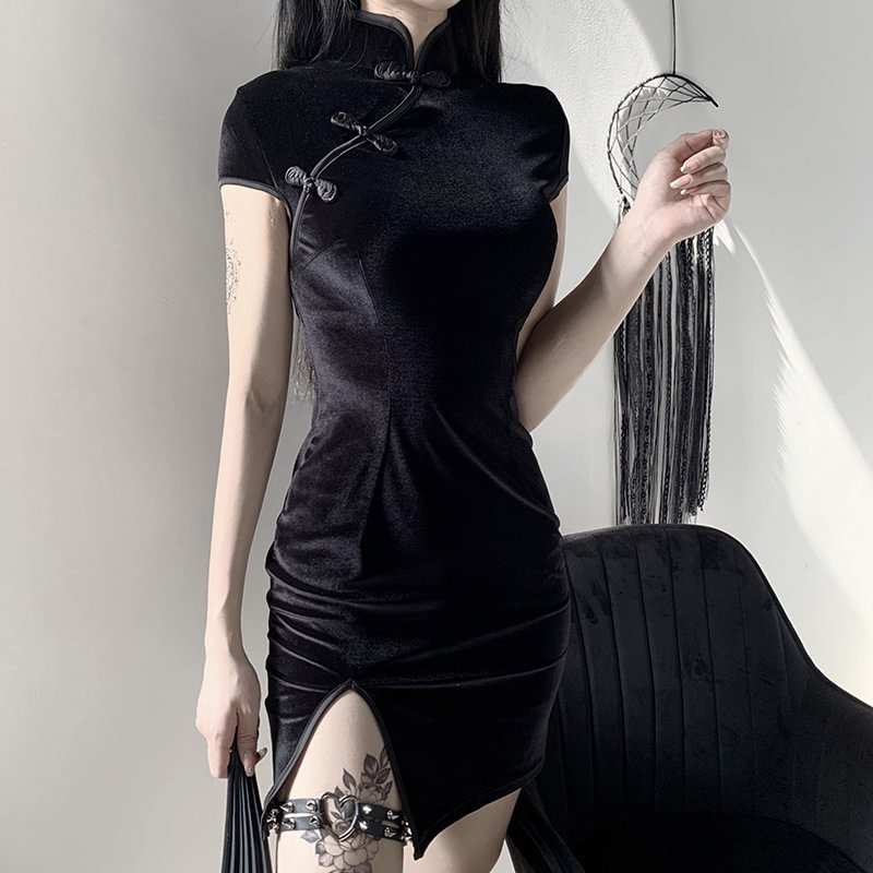 Gothic cheongsam dress