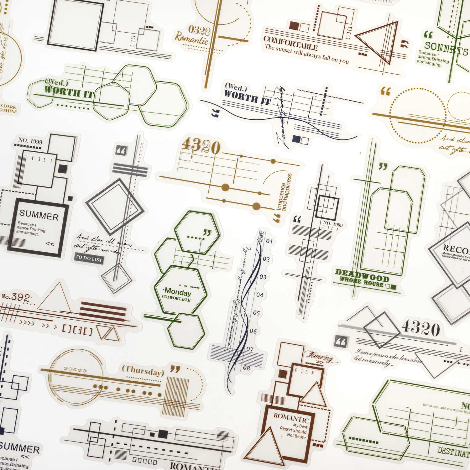 PET 스티커 - 기하학적 얽힘 시리즈 기본 라인