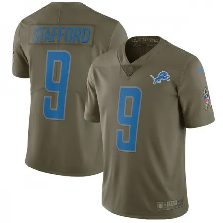 Youth  Detroit Lions #9 Matthew Stafford Olive Salute To Service Limited Stitched NFL Jersey