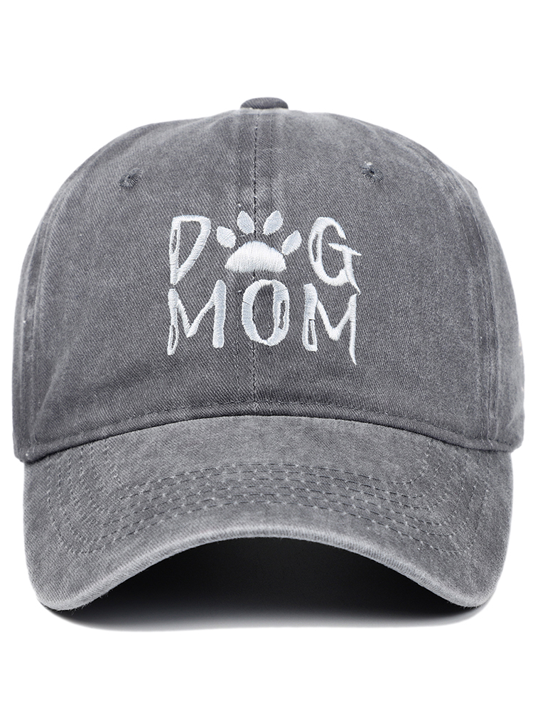 Comstylish Dog Mom Embroidered Washed Track Cap
