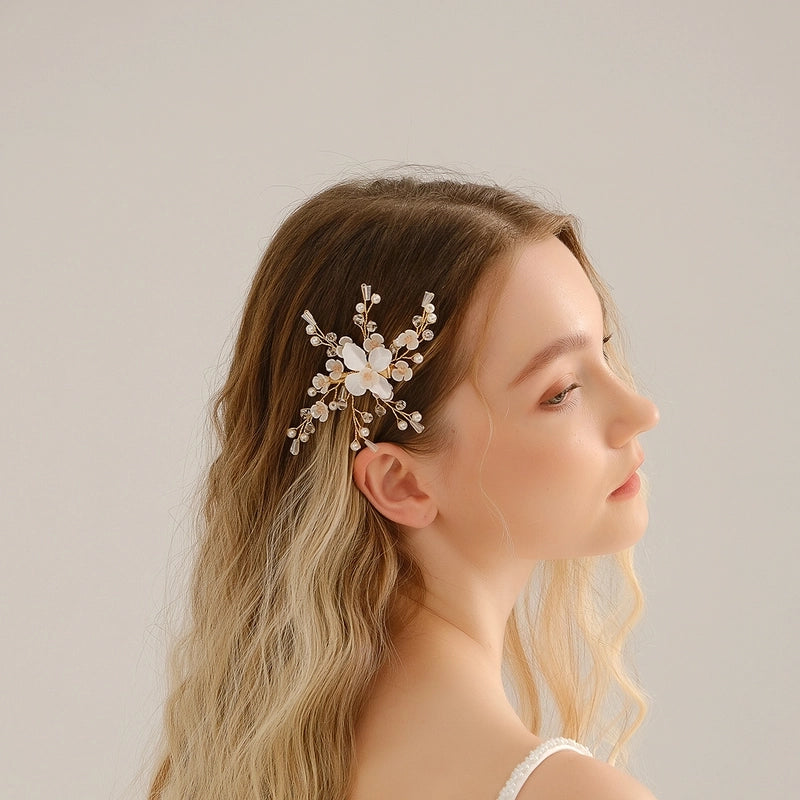 Women’s Pastoral Flower Rhinestone Hair Clip