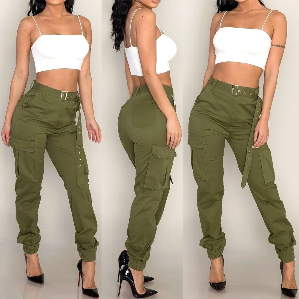 Hot Women's Camo Cargo Trousers Casual Pant Military Army Combat Camouflage Print cargo pants Women Streetwear Tracksuit Women