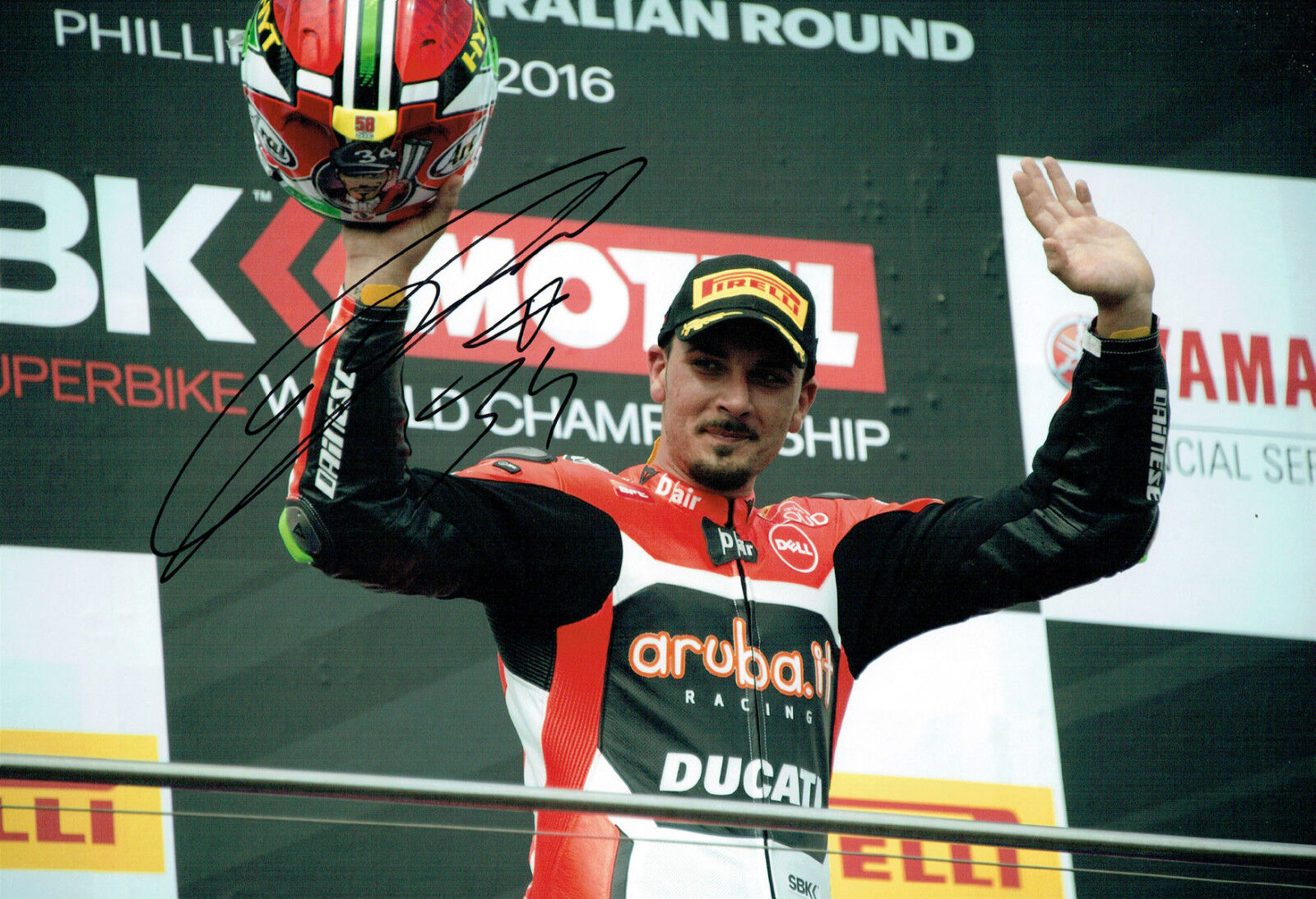 Davide GIUGLIANO SIGNED Autograph WSBK DUCATI Rider 12x8 Photo Poster painting E AFTAL COA