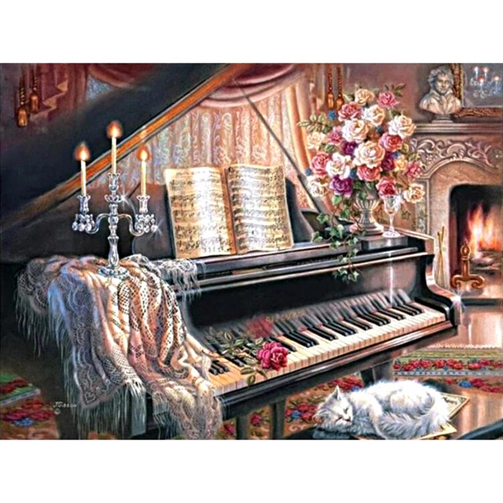 

(Multi-Size) Piano - Round/Square Drill Diamond Painting - 30*40CM, Round diamond 30*40cm, 501 Original