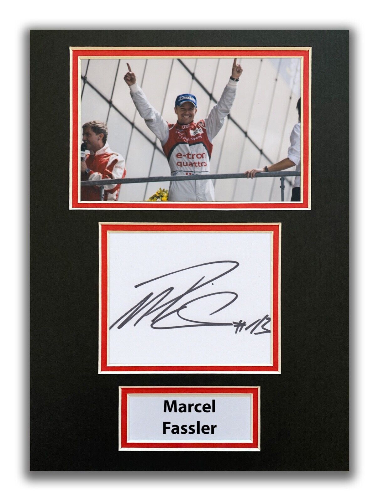 MARCEL FASSLER HAND SIGNED A4 MOUNTED Photo Poster painting DISPLAY - AUDI - LE MANS 1.