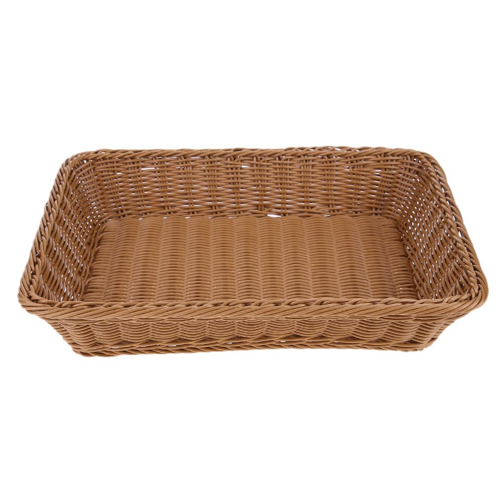 

Square Imitation Rattan Woven Wicker Basket Bread Food Fruits Container, 501 Original