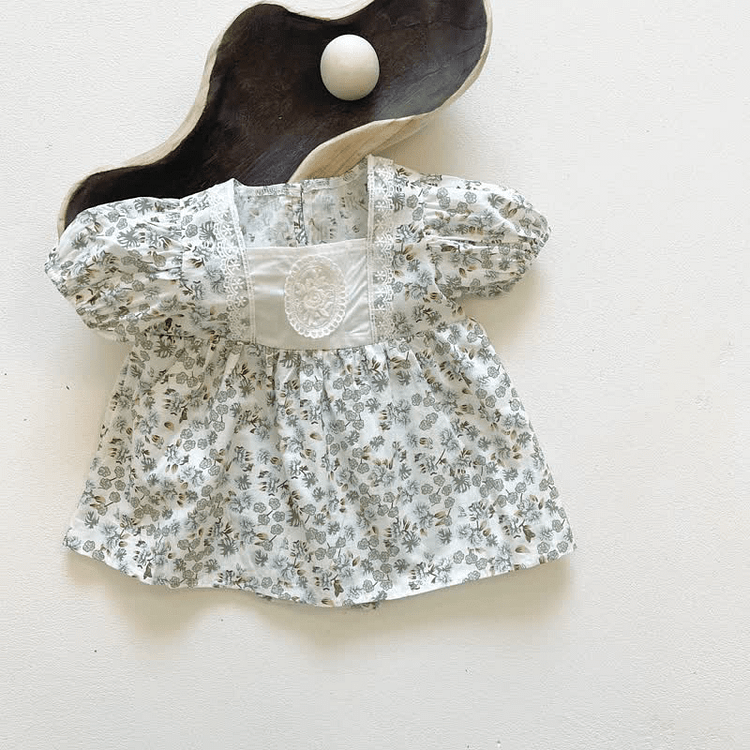 Baby Girl Floral Lace Skirted Bodysuit