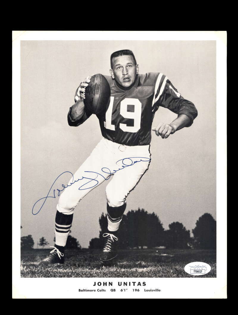 Johnny Unitas JSA Vintage Signed Coa 8x10 Autograph Photo Poster painting