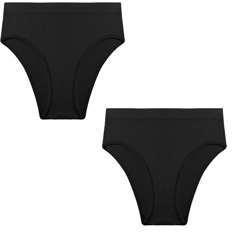 2PCS/Set Seamless Women's Panties Plus Size Underwear Women Briefs Lingeries Cotton Mid-Rise Underpants Panty Intimates