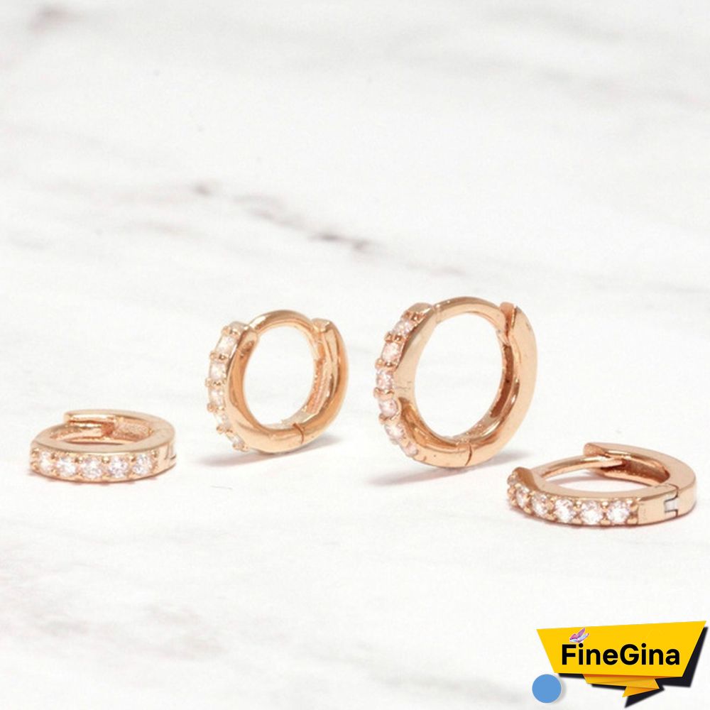 1Pc Small Hoop Earrings , Gold CZ Hoop Earrings,Huggie Hoop Earrings,Cartilage Earrings,Minimalist Earrings