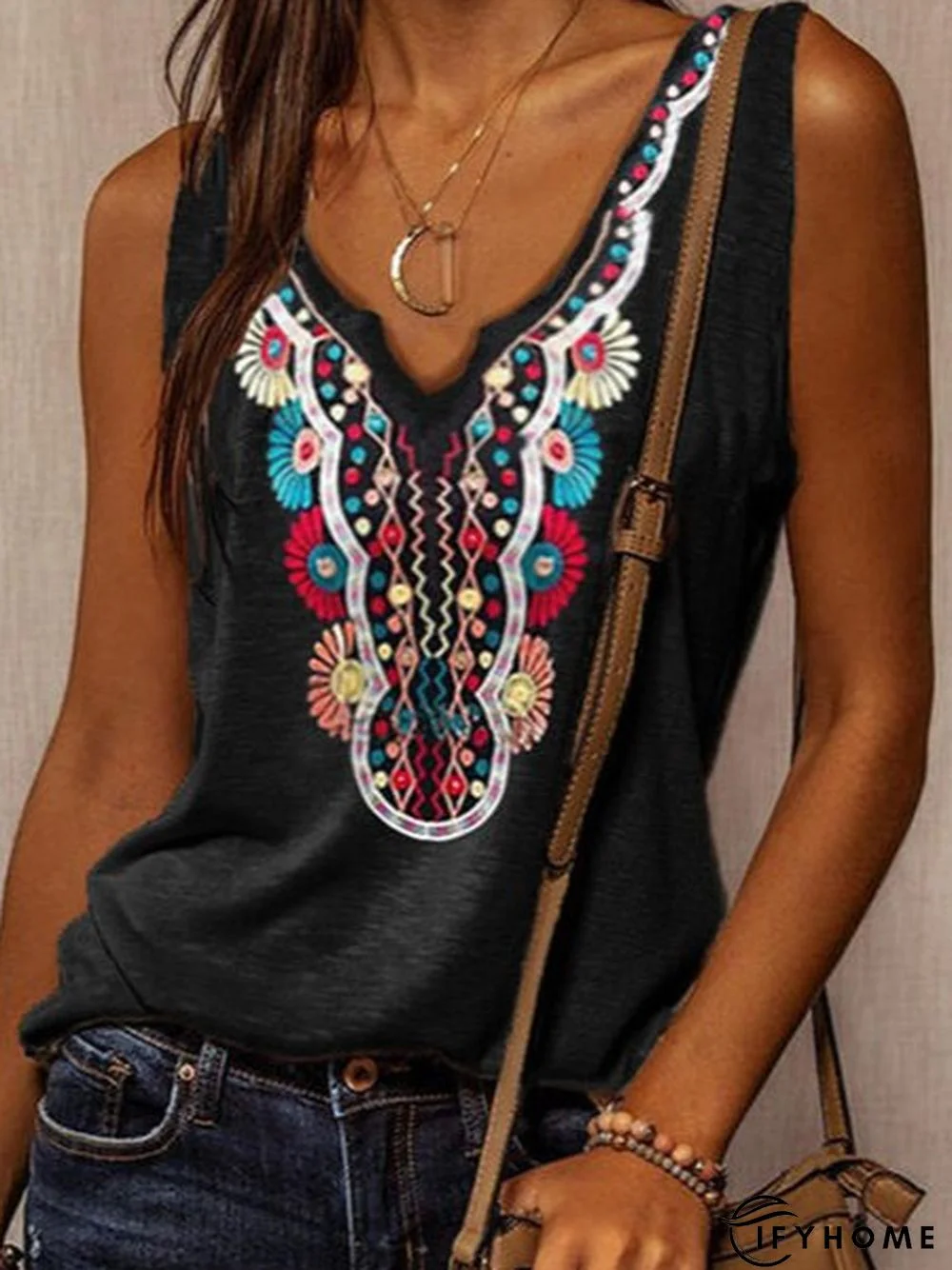 Tribal Shift Holiday V Neck Shirt & Top | IFYHOME