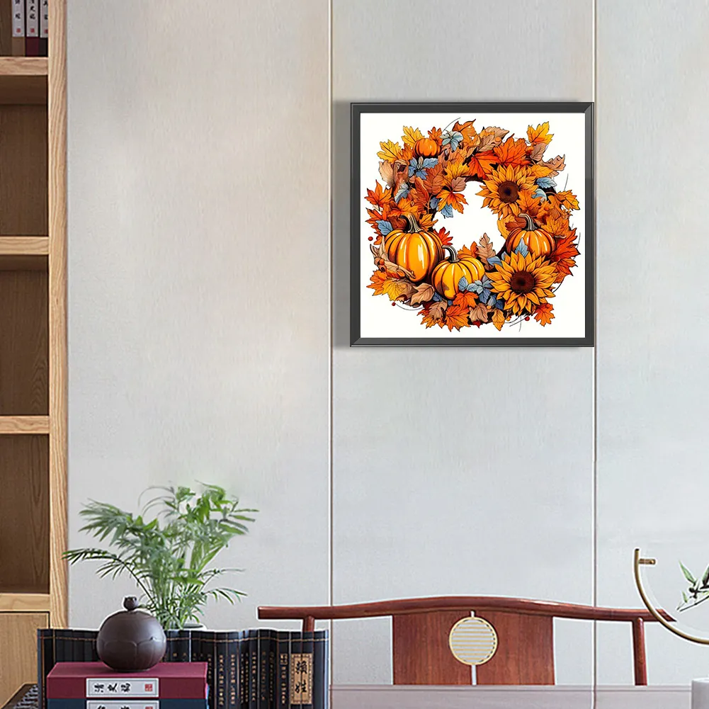 Diamond Painting - Full Square Drill - Autumn Wreath(Canvas|35*35cm)