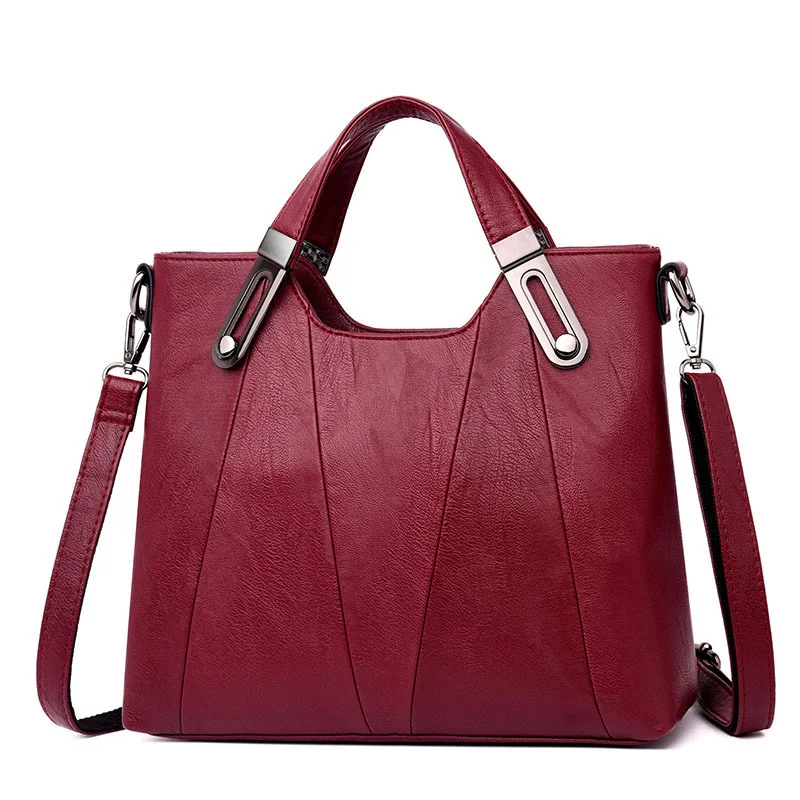 Soft Leather Large Shoulder Crossbody Tote
