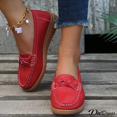 Weave Wedge Heeled Loafers