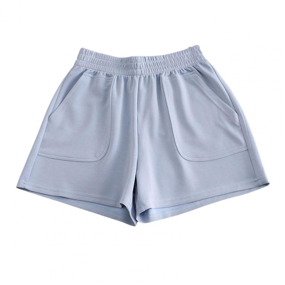 Oneswheels Summer Women Shorts Elastic High Waist Loose Pajama Shorts Above Knee Length Pockets Jogging Homewear Sport Casual Short Pants