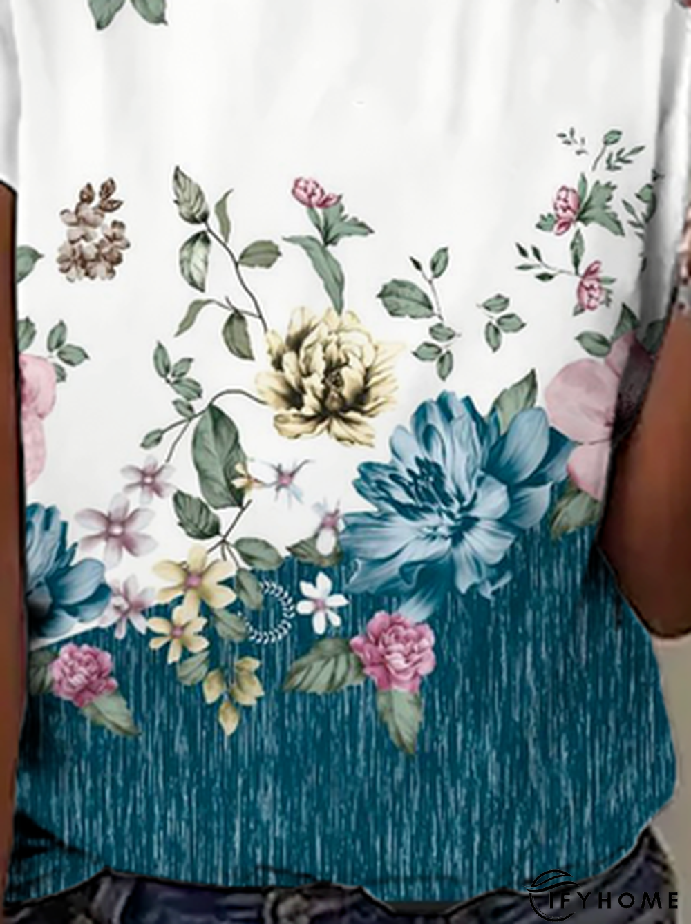 Floral Printed Casual Short Sleeve T-Shirt | IFYHOME