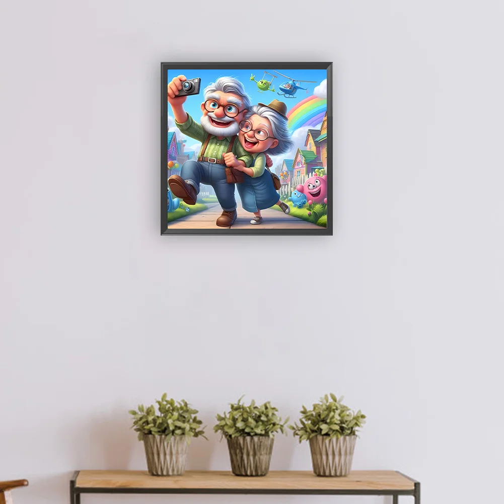 Diamond Painting - Full Round Drill - Old Couple(Canvas|30*30cm)