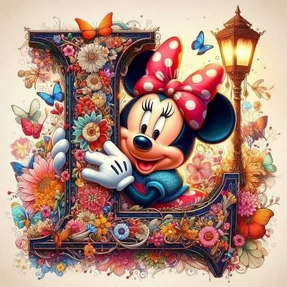Diamond Painting - Full Round Drill - Minnie Mickey Alphabet(Canvas|40*40cm)