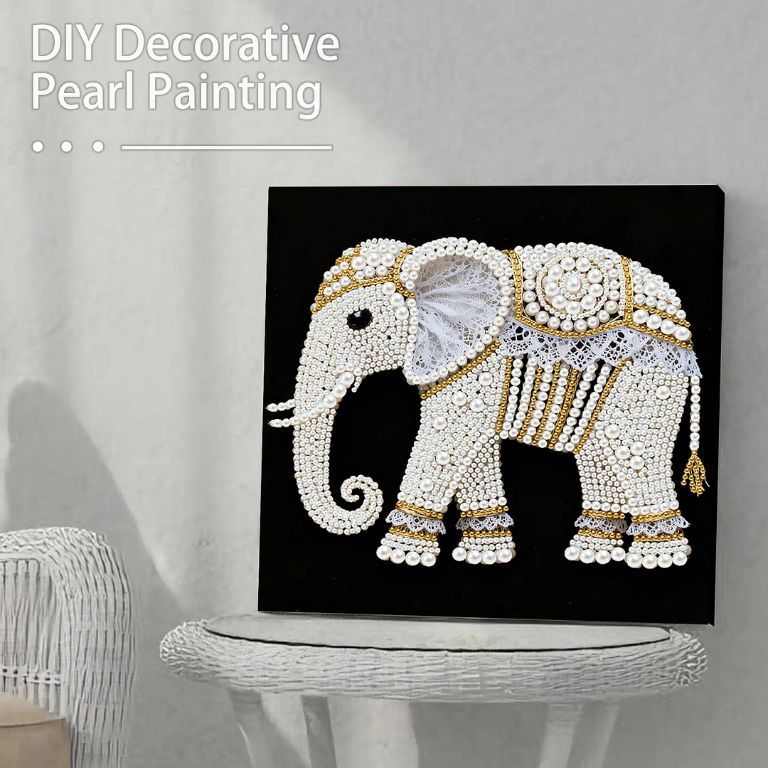 Elephant DIY Pearl Art Diamond Painting Kit for Adult Home Decor 25x25cm With Frame