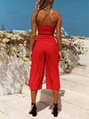 Solid Color Bandeau Wide Leg Suits