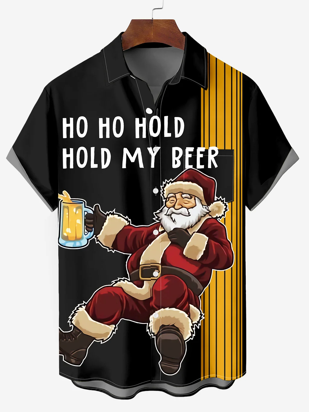 HOHO MY BEER I'm Drunk Chest Pocket Button Shirt PLUSCLOTHESMAN