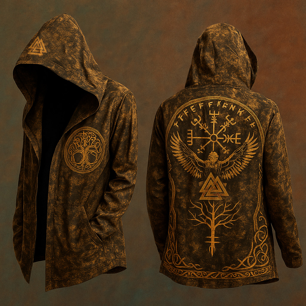 Men's Viking Nordic Vintage Hooded Jacket / Rvogue / Rvogue