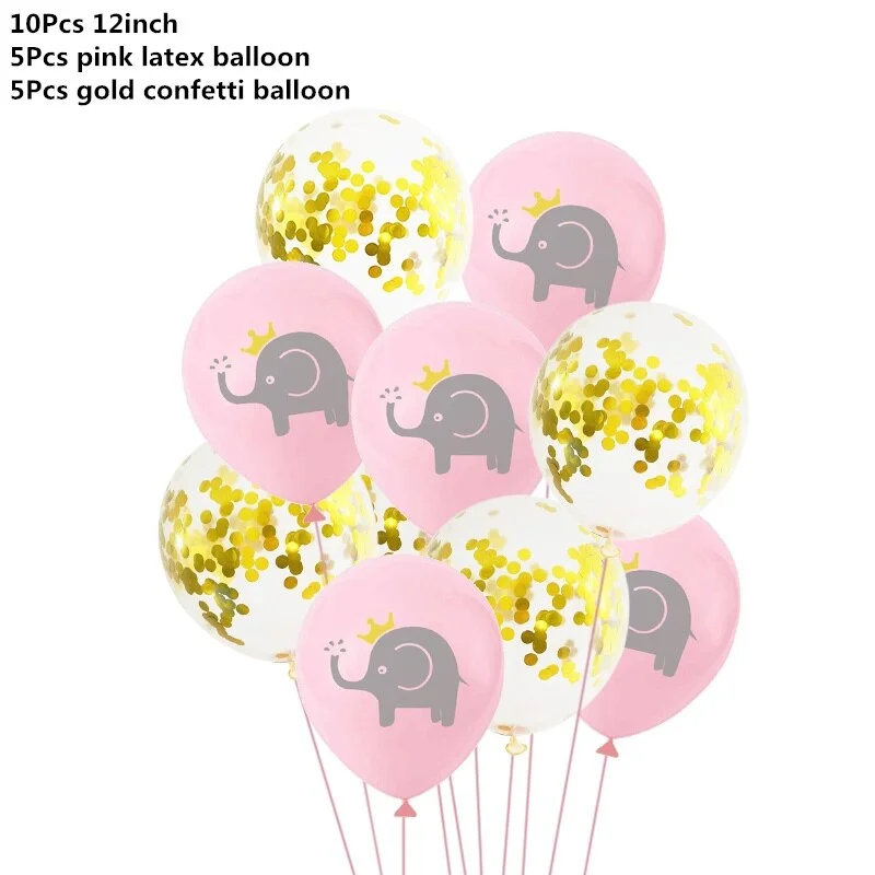 10Pcs 12inch Cartoon Latex Balloons Children Birthday Party Decoration Blue Pink Elephant Baby Shower Balloons Decorations Favor