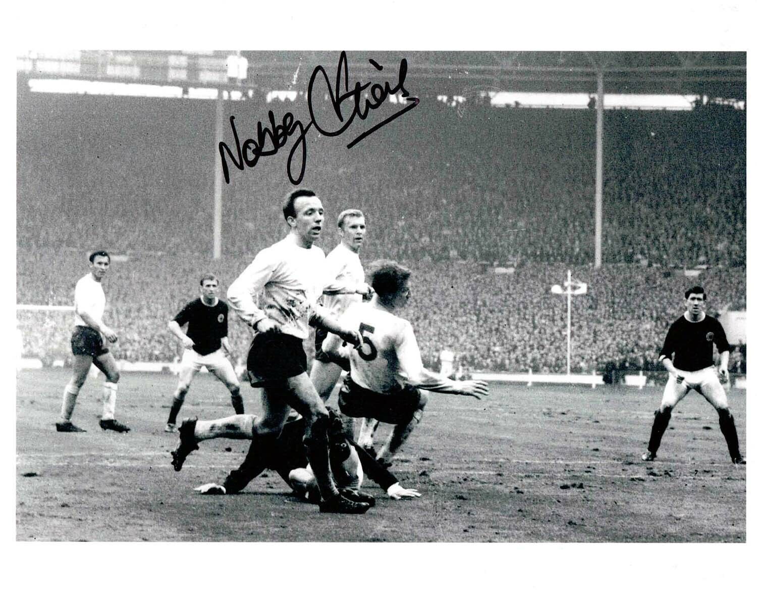 Nobby STILES Signed Autograph England v Scotland RARE 10x8 Photo Poster painting AFTAL RD COA